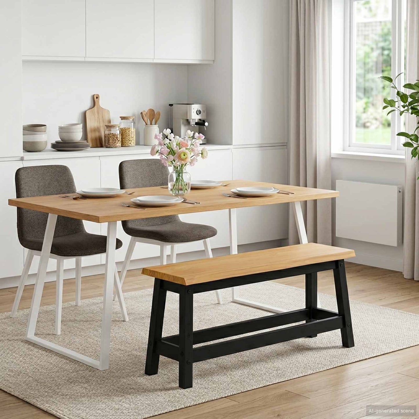 Panchina da pranzo EKAI Nero 91,5 x 29 x 45,5 cm | homemem39