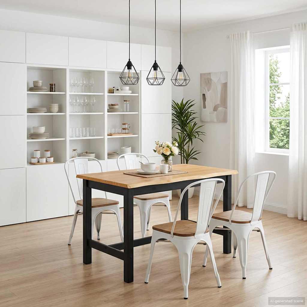 Tavolo Alto EKAI Nero 112 x 70 x 91 cm Legno Massello di Pino