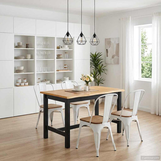 Tavolo Alto EKAI Nero 112 x 70 x 91 cm Legno Massello di Pino