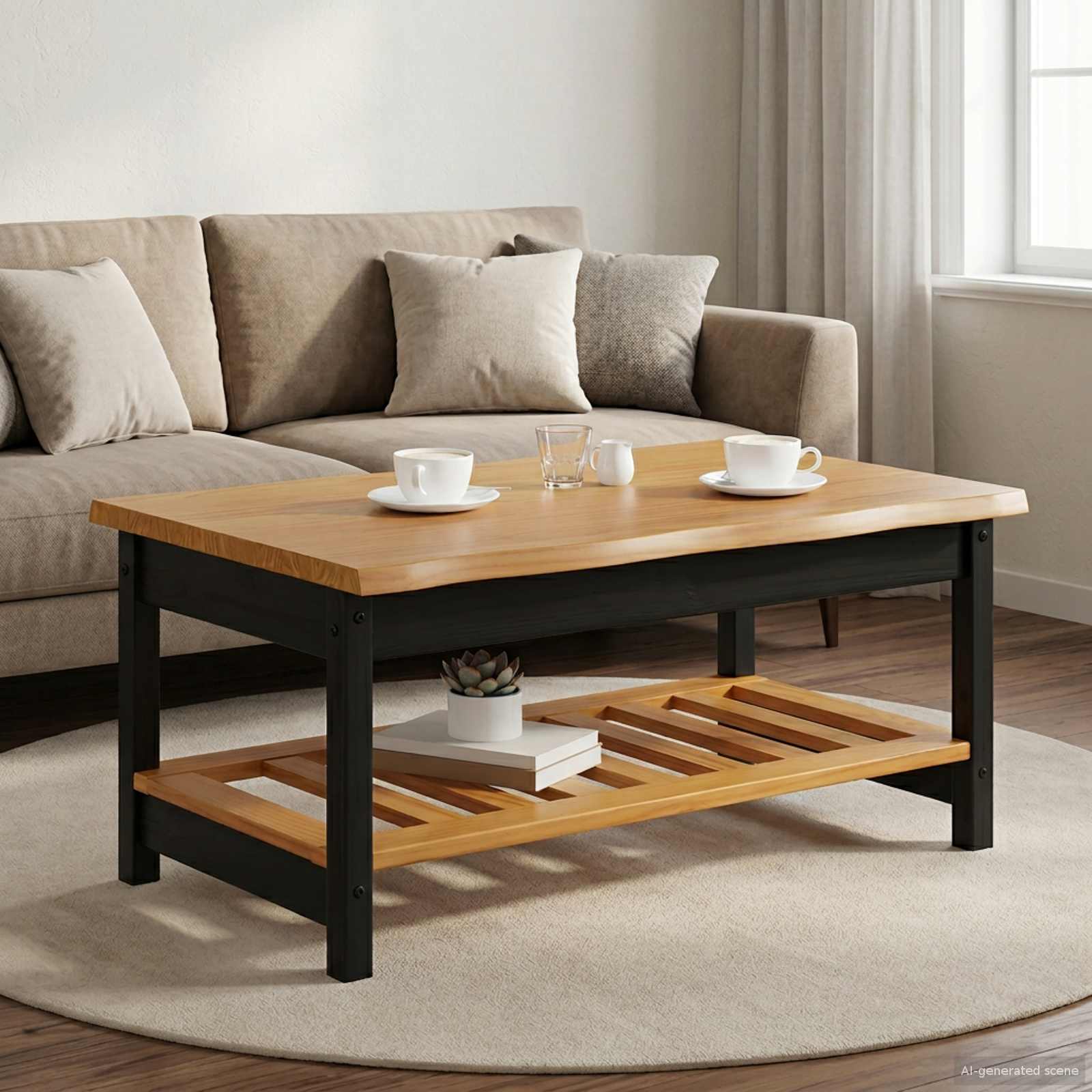 Tavolino da salotto EKAI Nero 100 x 60 x 45,5 cm | homemem39