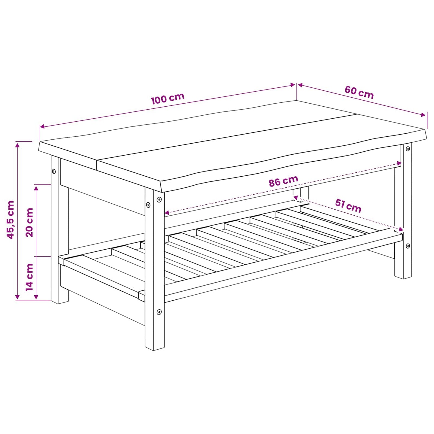 Tavolino da salotto EKAI Nero 100 x 60 x 45,5 cm | homemem39