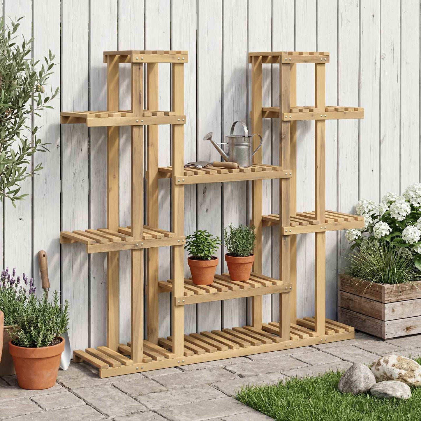 Supporto per piante Bianco 123 x 25 x 114,5 cm | homemem39