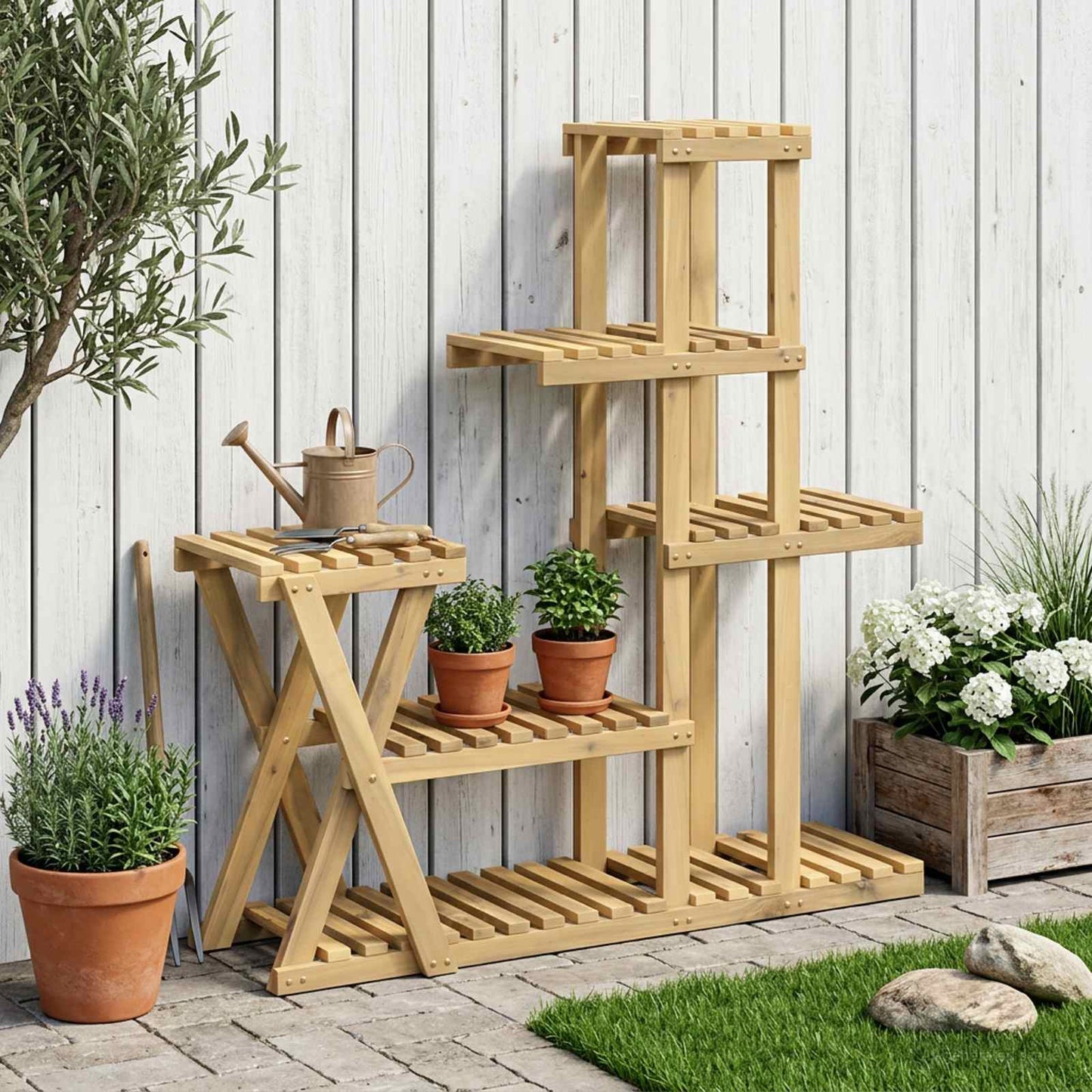Supporto per piante Bianco 95 x 25 x 101,5 cm