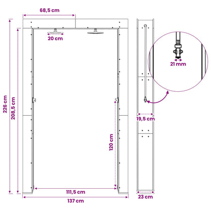 Doccia da esterno 226 cm Bianco | homemem39