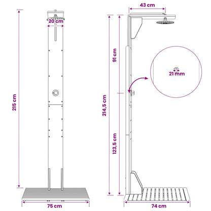 Doccia da esterno 219 cm Naturale | homemem39
