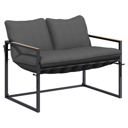 Set Divano da Giardino 4 pcs Nero e antracite Acciaio | homemem39