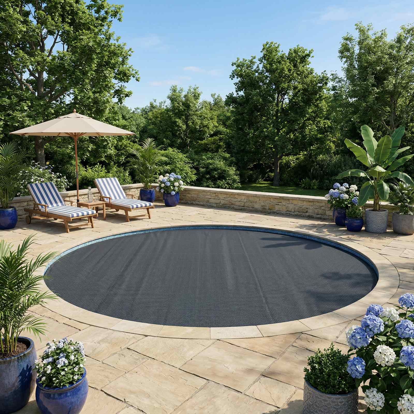 Copertura Solare per Piscina di Alta Qualità Nero PE | homemem39
