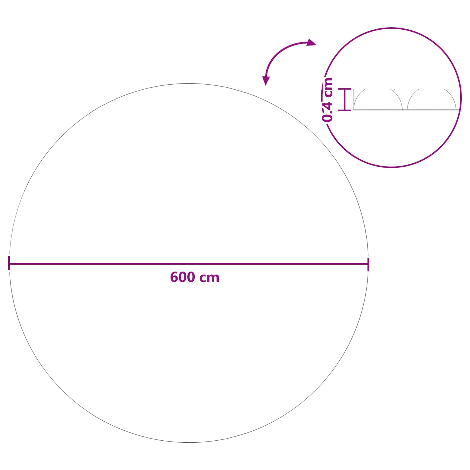 Copertura per piscina Nero 600 cm PE | homemem39