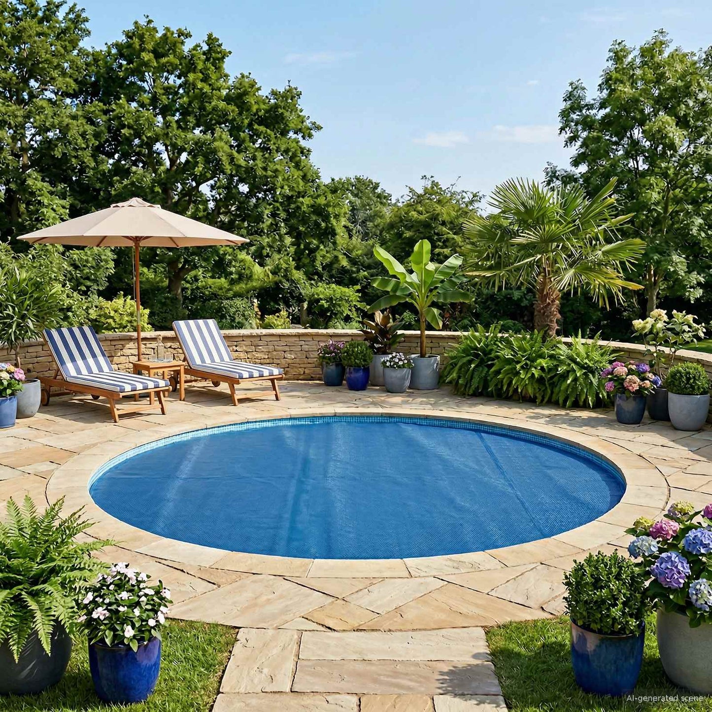 Copertura per piscina Blu 600 cm PE | homemem39