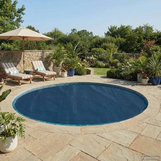Copertura per piscina extra pesante Nero e Blu 600 cm PE