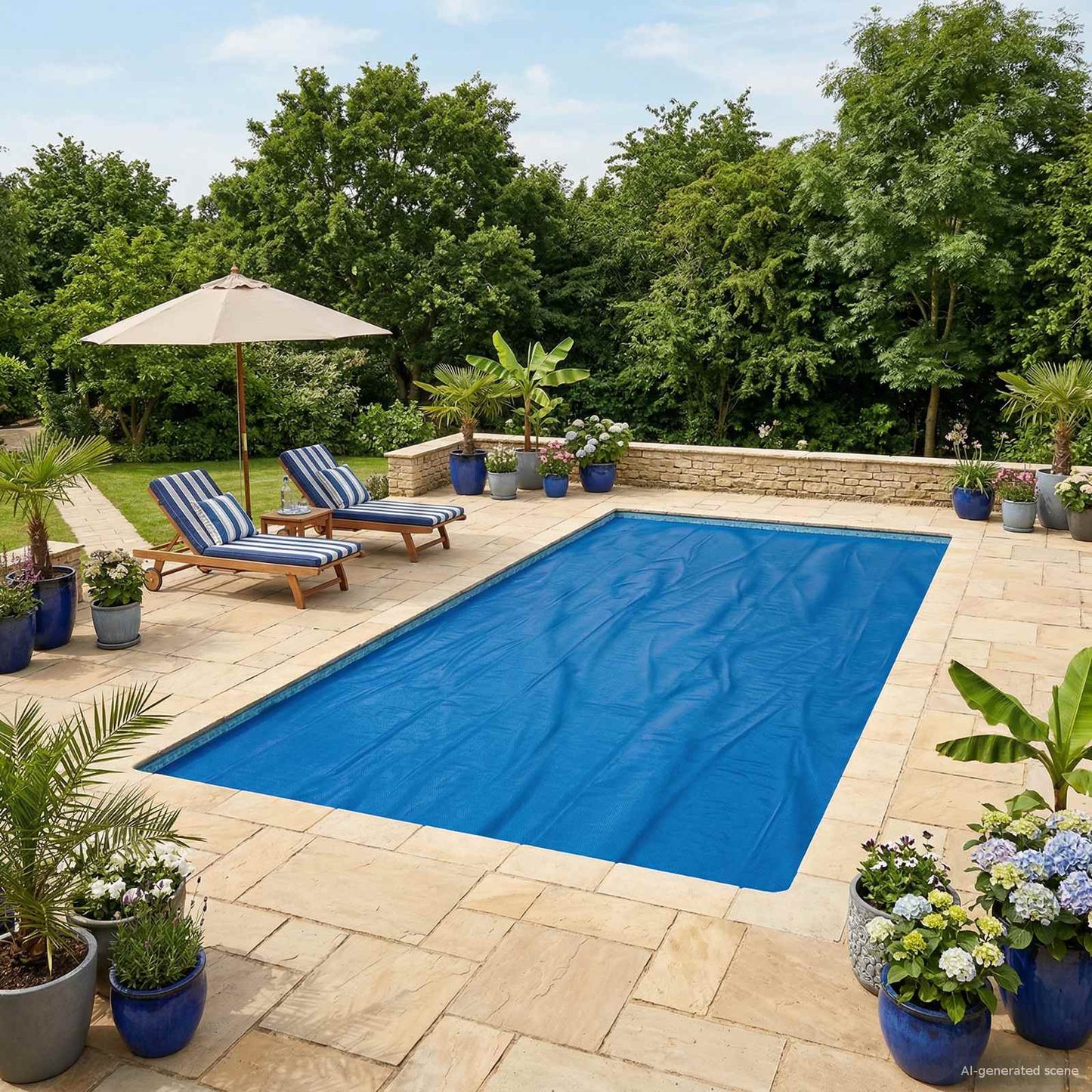 Copertura per piscina Nero e Blu 800 x 400 cm PE