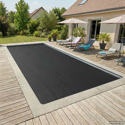 Copertura per piscina extra pesante Nero 800 x 400 cm PE