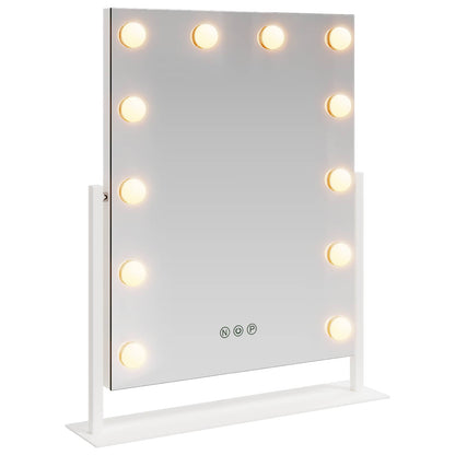 Specchio LED da Vanità Bianco 44 x 10 x 53 cm Vetro e acciaio | homemem39