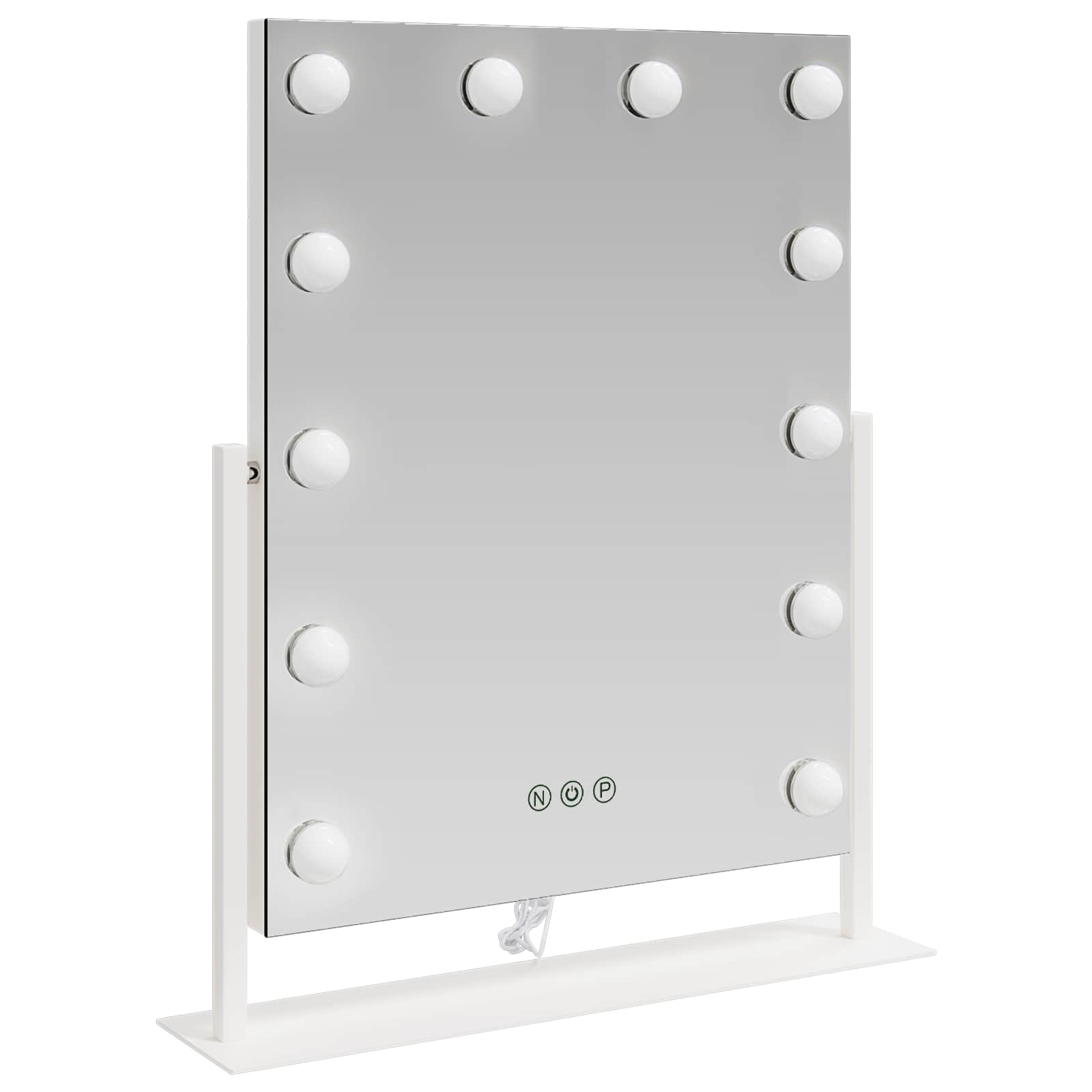 Specchio LED da Vanità Bianco 44 x 10 x 53 cm Vetro e acciaio | homemem39