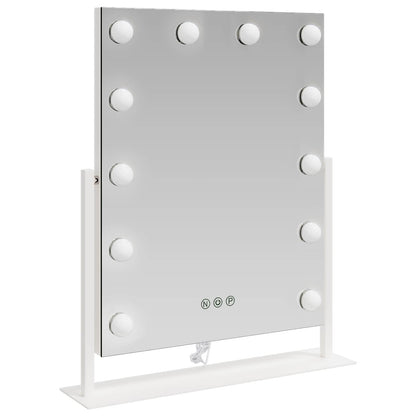 Specchio LED da Vanità Bianco 44 x 10 x 53 cm Vetro e acciaio | homemem39