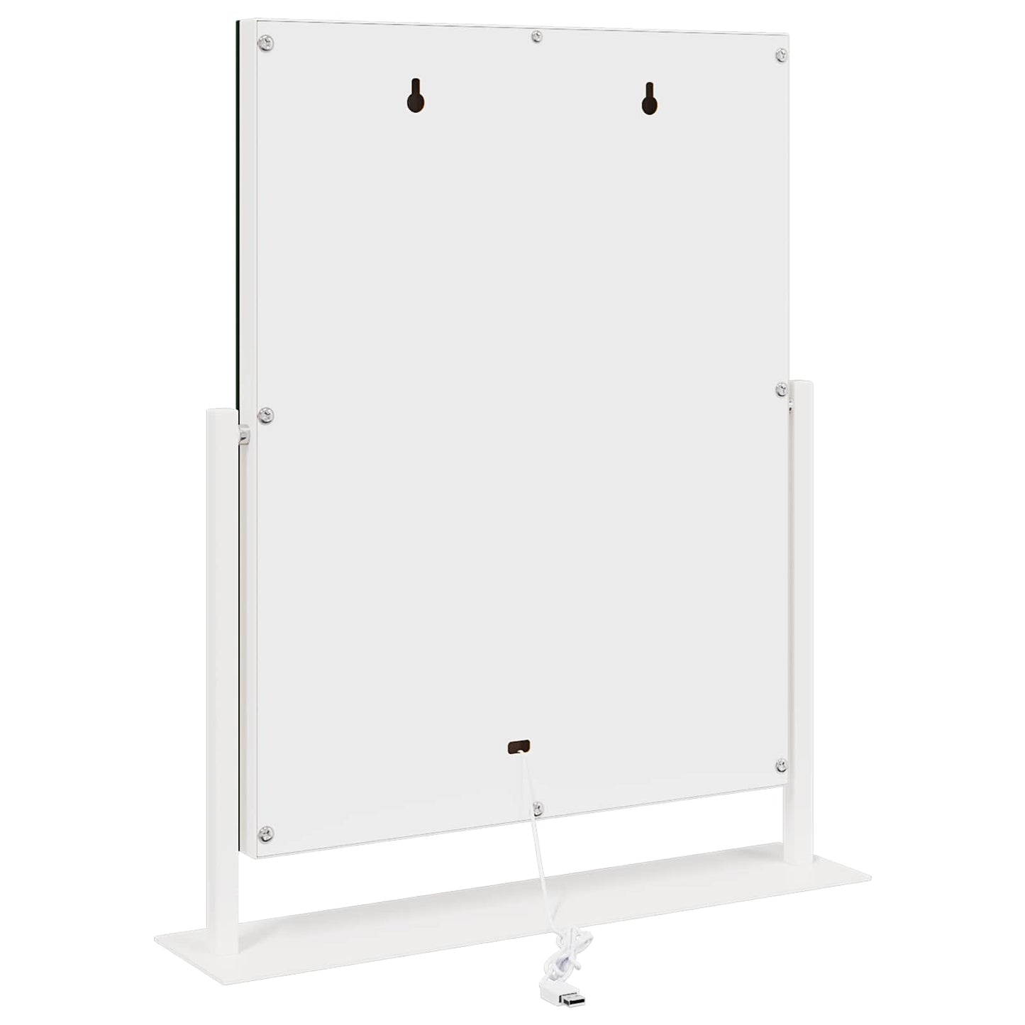 Specchio LED da Vanità Bianco 44 x 10 x 53 cm Vetro e acciaio