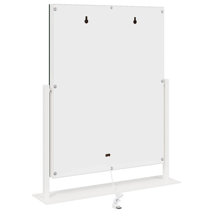 Specchio LED da Vanità Bianco 44 x 10 x 53 cm Vetro e acciaio
