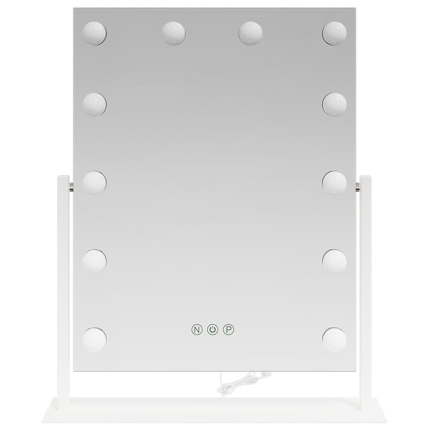 Specchio LED da Vanità Bianco 44 x 10 x 53 cm Vetro e acciaio | homemem39