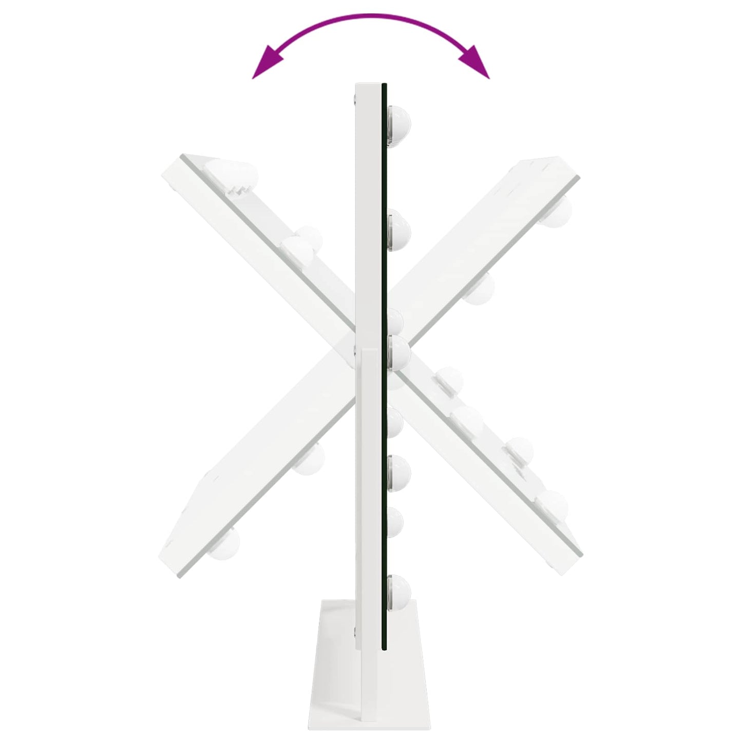 Specchio LED da Vanità Bianco 44 x 10 x 53 cm Vetro e acciaio
