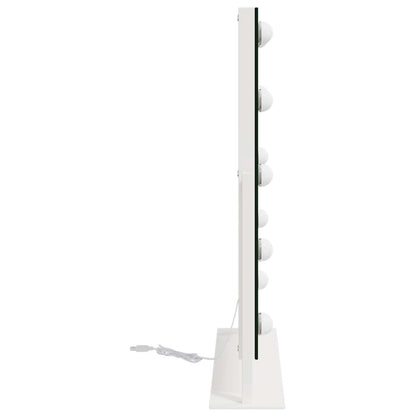 Specchio LED da Vanità Bianco 44 x 10 x 53 cm Vetro e acciaio
