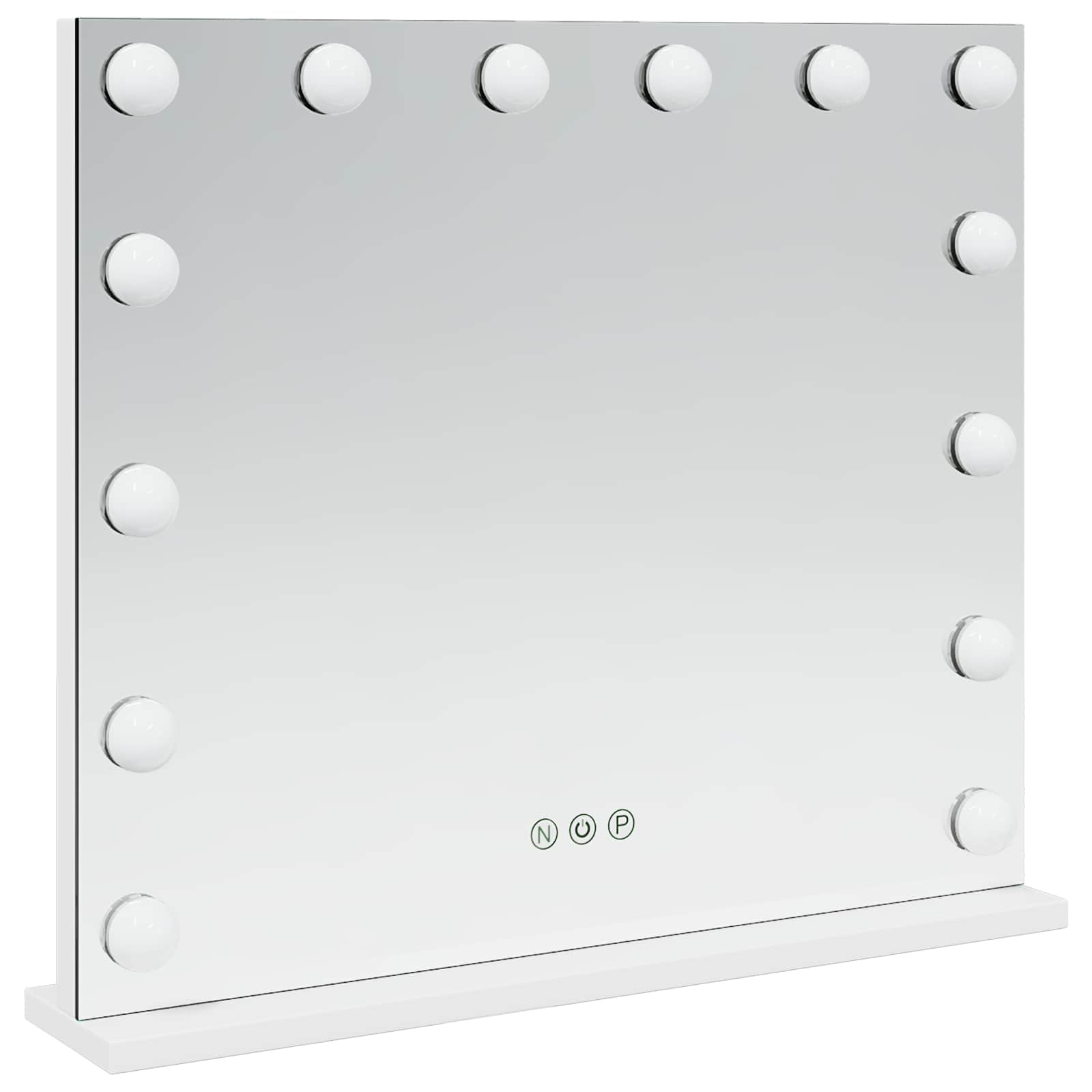 Specchio LED da Vanità Bianco 50 x 10 x 44 cm Vetro e acciaio | homemem39