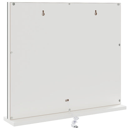 Specchio LED da Vanità Bianco 50 x 10 x 44 cm Vetro e acciaio