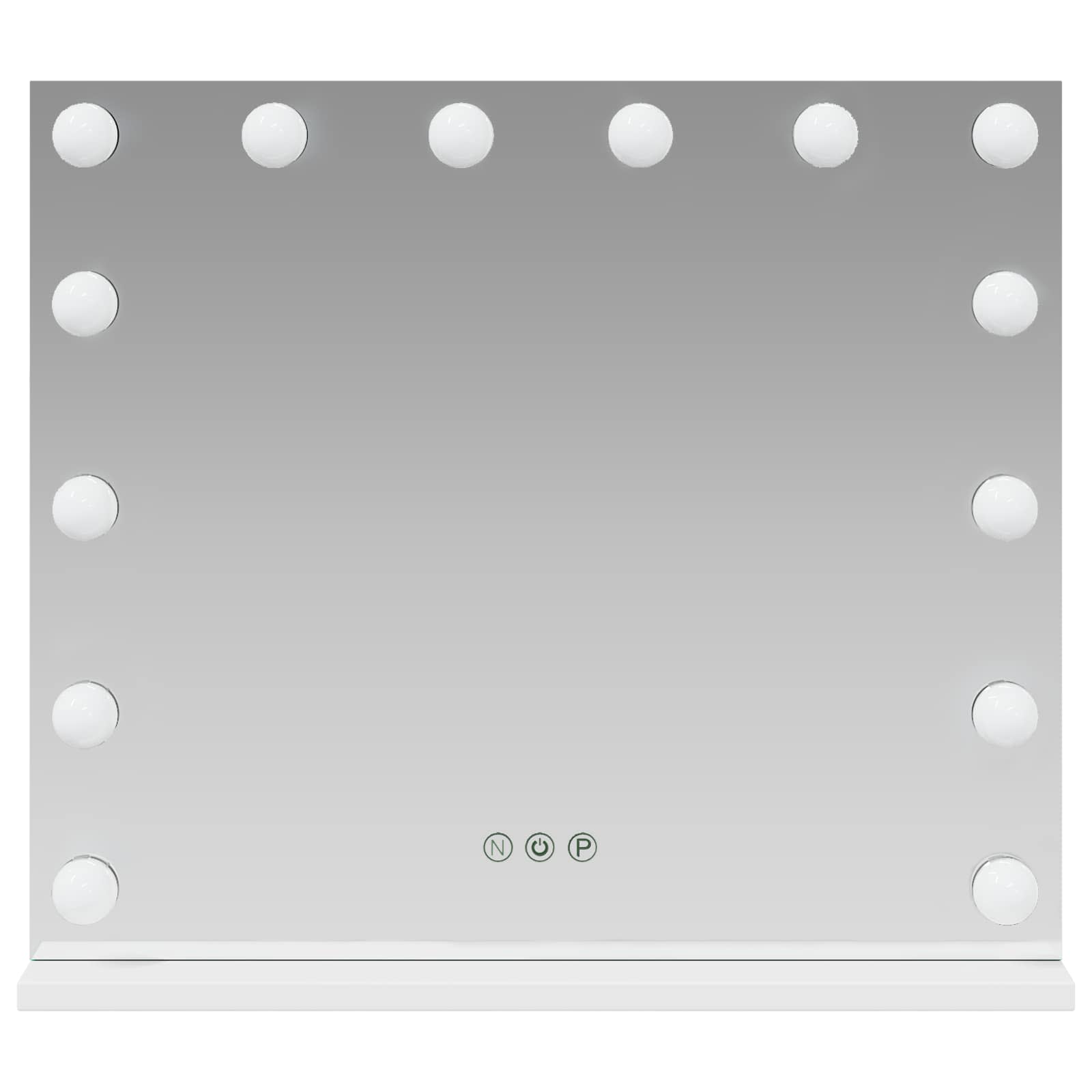 Specchio LED da Vanità Bianco 50 x 10 x 44 cm Vetro e acciaio | homemem39