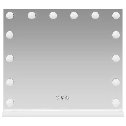 Specchio LED da Vanità Bianco 50 x 10 x 44 cm Vetro e acciaio | homemem39