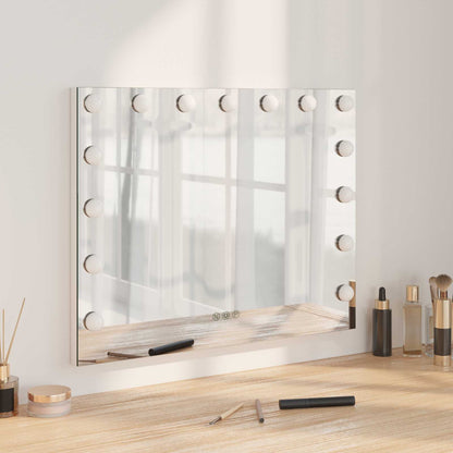 Specchio LED da Vanità Bianco 58 x 10 x 47 cm Vetro e acciaio | homemem39