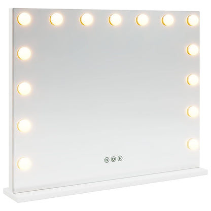 Specchio LED da Vanità Bianco 58 x 10 x 47 cm Vetro e acciaio | homemem39