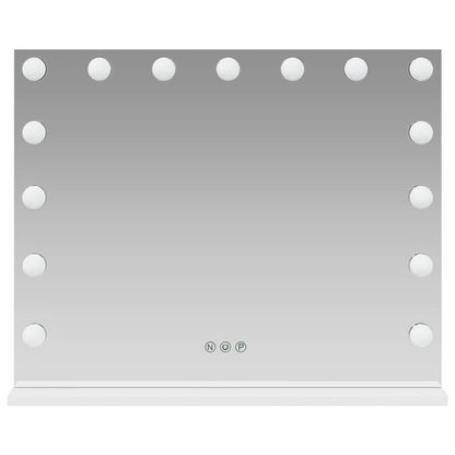 Specchio LED da Vanità Bianco 58 x 10 x 47 cm Vetro e acciaio | homemem39