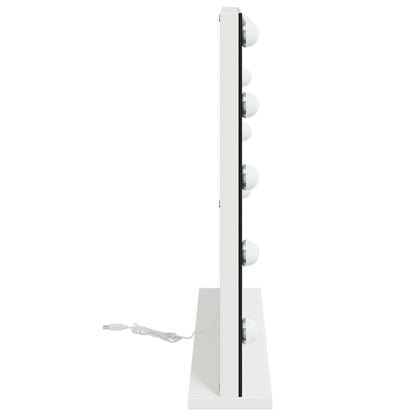 Specchio LED da Vanità Bianco 58 x 10 x 47 cm Vetro e acciaio | homemem39