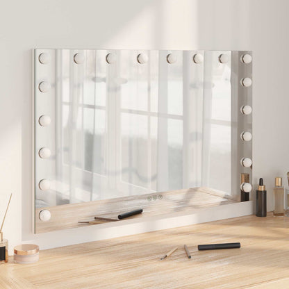 Specchio LED da Vanità Bianco 80 x 10 x 52,5 cm Vetro e acciaio | homemem39