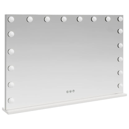 Specchio LED da Vanità Bianco 80 x 10 x 52,5 cm Vetro e acciaio | homemem39