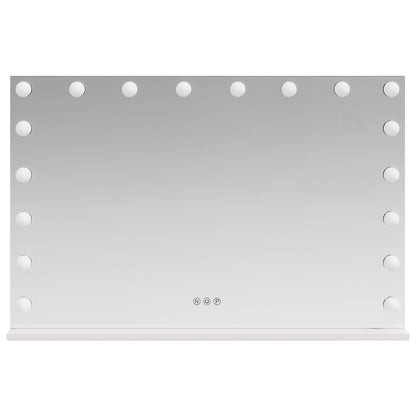 Specchio LED da Vanità Bianco 80 x 10 x 52,5 cm Vetro e acciaio | homemem39