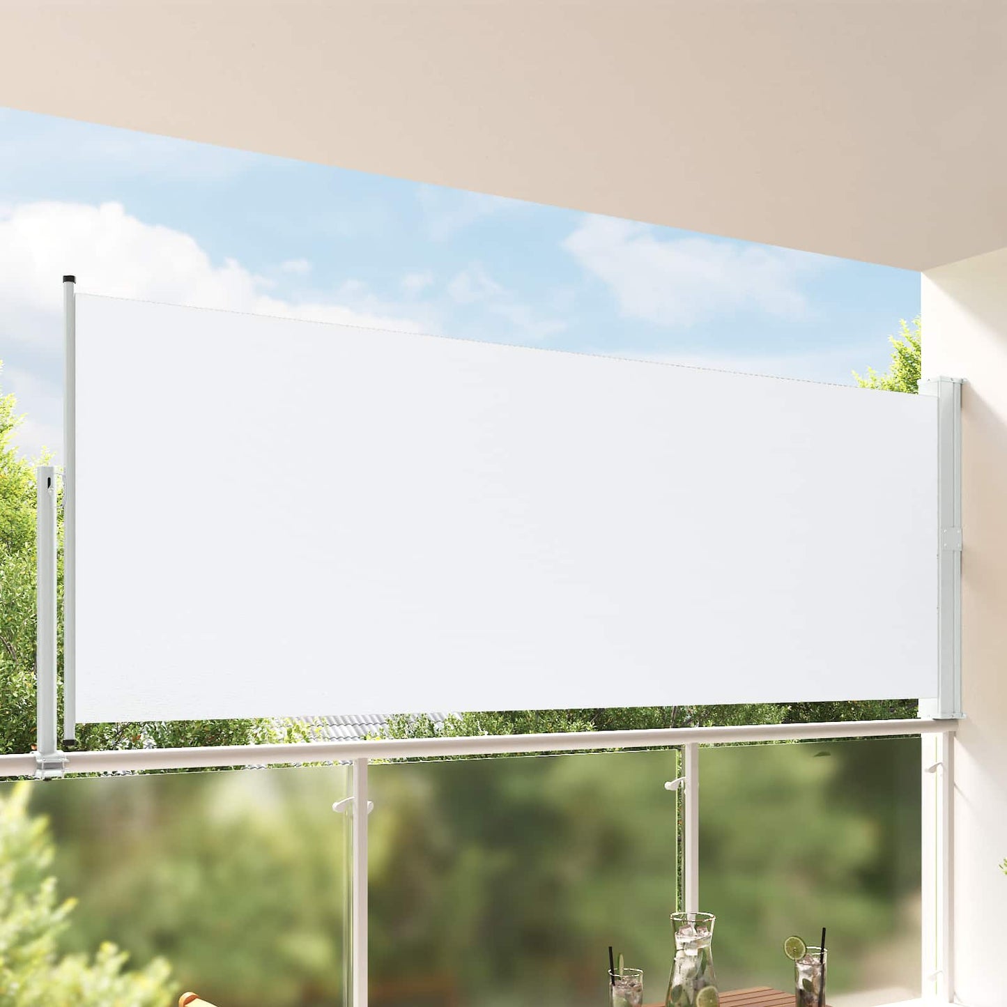 Tenda laterale 140 x 300 cm 100% poliestere ferro acciaio