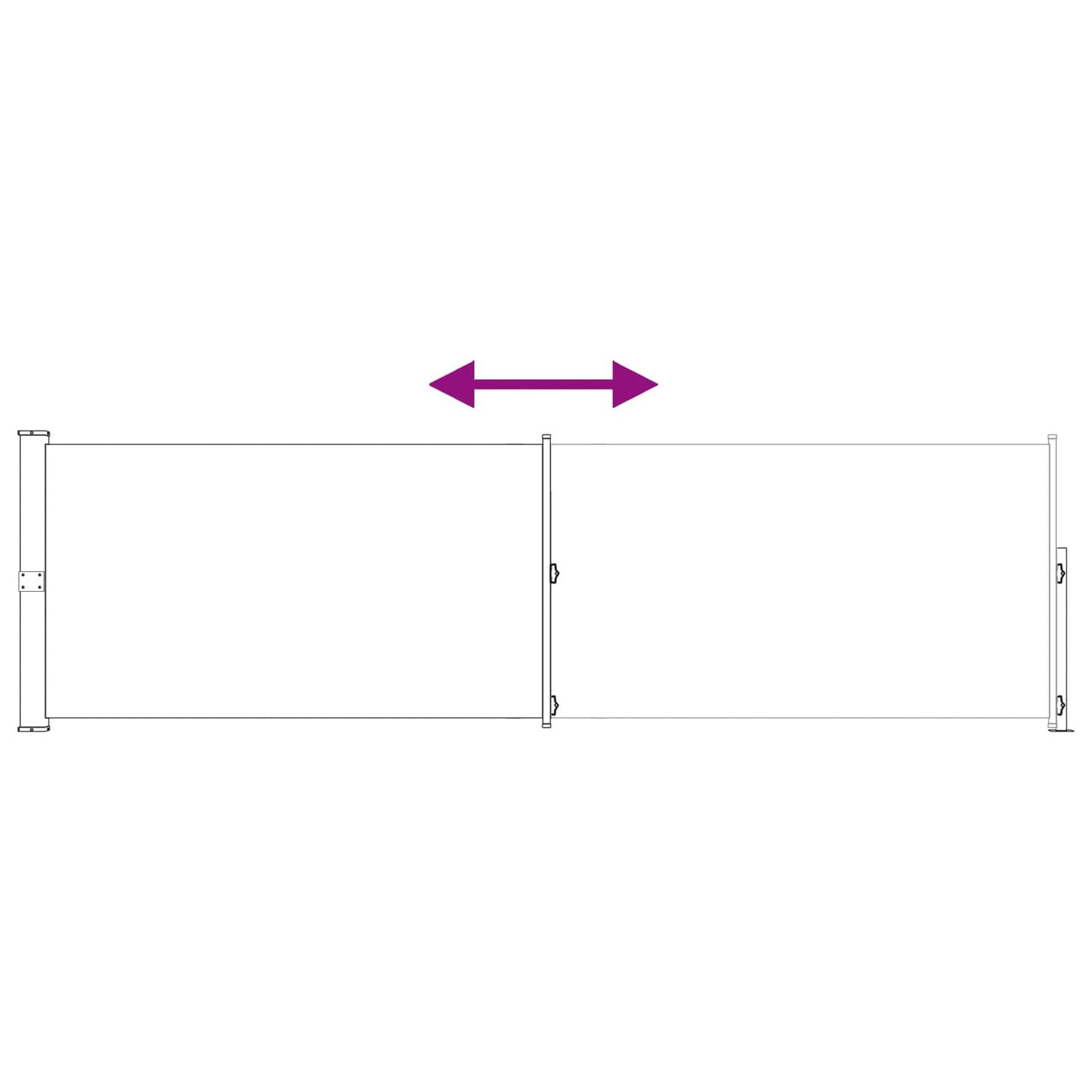 Tenda laterale retrattile 100% poliestere ferro acciaio | homemem39