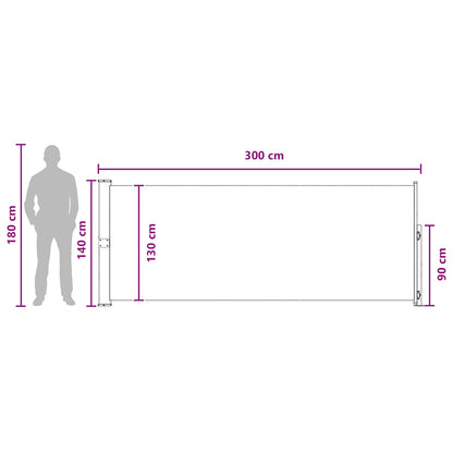 Tenda laterale retrattile 140 x 300 cm Poliestere Rettangolare