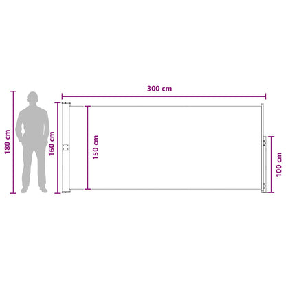 Tenda laterale retrattile Antracite 300 x 160 cm Poliestere | homemem39