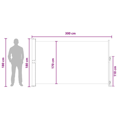 Tenda laterale retrattile Tortora 300 x 180 cm Poliestere | homemem39
