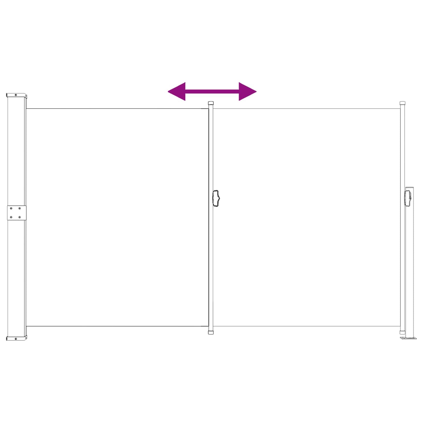 Tenda laterale retrattile 180 x 300 cm Poliestere Rettangolare