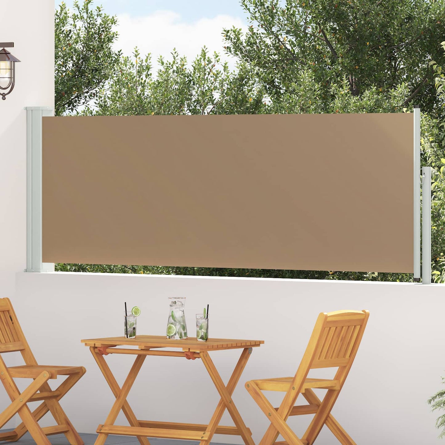 Tenda laterale retrattile Tortora 500 x 100 cm Poliestere
