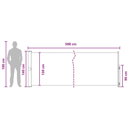 Tenda laterale retrattile Tortora 500 x 140 cm Poliestere | homemem39