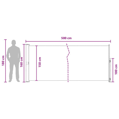 Tenda laterale retrattile Antracite 500 x 160 cm Poliestere | homemem39