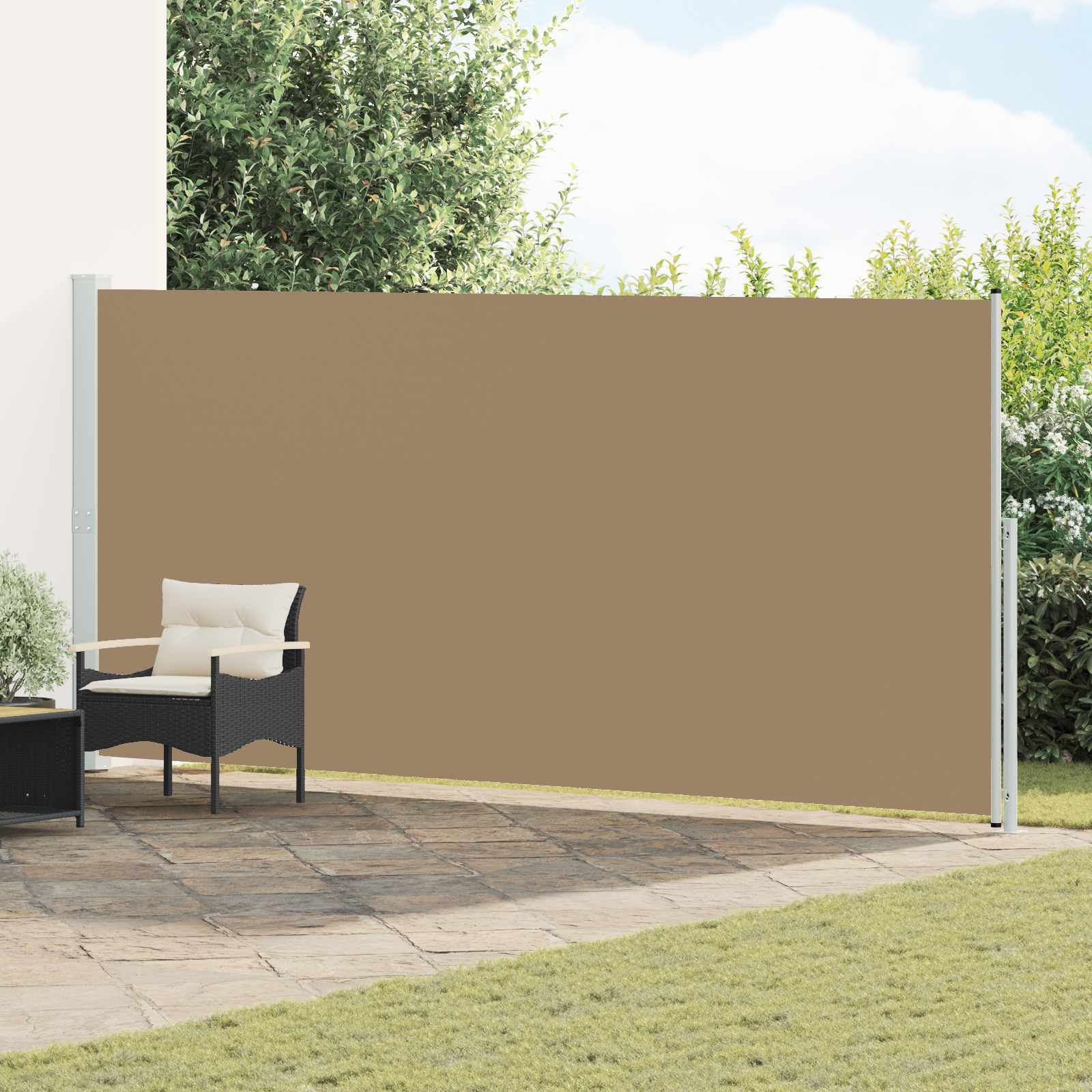 Tenda laterale retrattile 100% poliestere ferro acciaio | homemem39