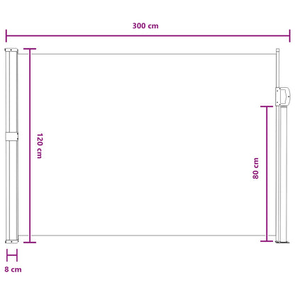 Tenda laterale retrattile 117 x 300 cm Poliestere Rettangolare