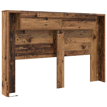 Testiera di stoccaggio con LED Legno antico 160 cm | homemem39