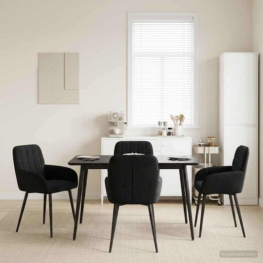 Sedie da pranzo 4 pcs Velluto Nero 57 x 50 x 85 cm | homemem39