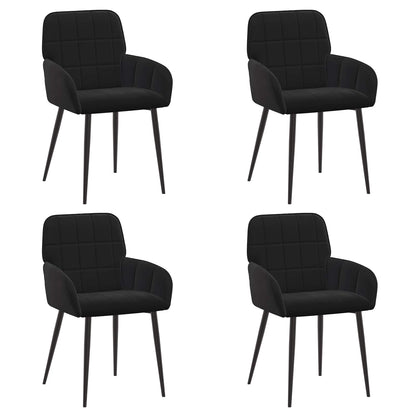 Sedie da pranzo 4 pcs Velluto Nero 57 x 50 x 85 cm | homemem39