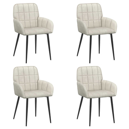 Sedie da pranzo 4 pcs Velluto Crema 57 x 50 x 85 cm | homemem39
